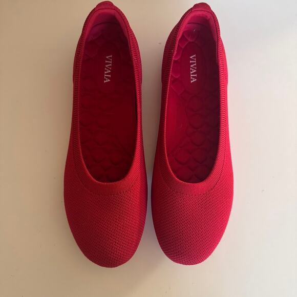 VIVAIA Claire Round-Toe Walking Comfort Flats Red Size 39.5 us 8.5 - Picture 2 of 7
